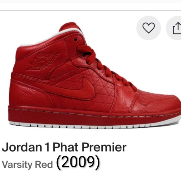 Jordan Other - Jordan 1 (2009) Rare Phat Premier Varsity Red Mens 11.5 EUC